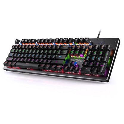 YINDIAO Classic Square Keys Mixed Light USB Mechanical Gaming Wired Keyboard, Black Shaft, Square Keys,Black Shaft (Black)