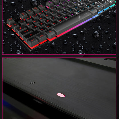 iMICE AK-600 Wired USB Floating Keycap Characters Glow Backlit Gaming Keyboard, Glow Backlit (Black)