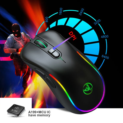 HXSJ J300 7 Keys RGB Lighting Programmable Gaming Wired Mouse, J300