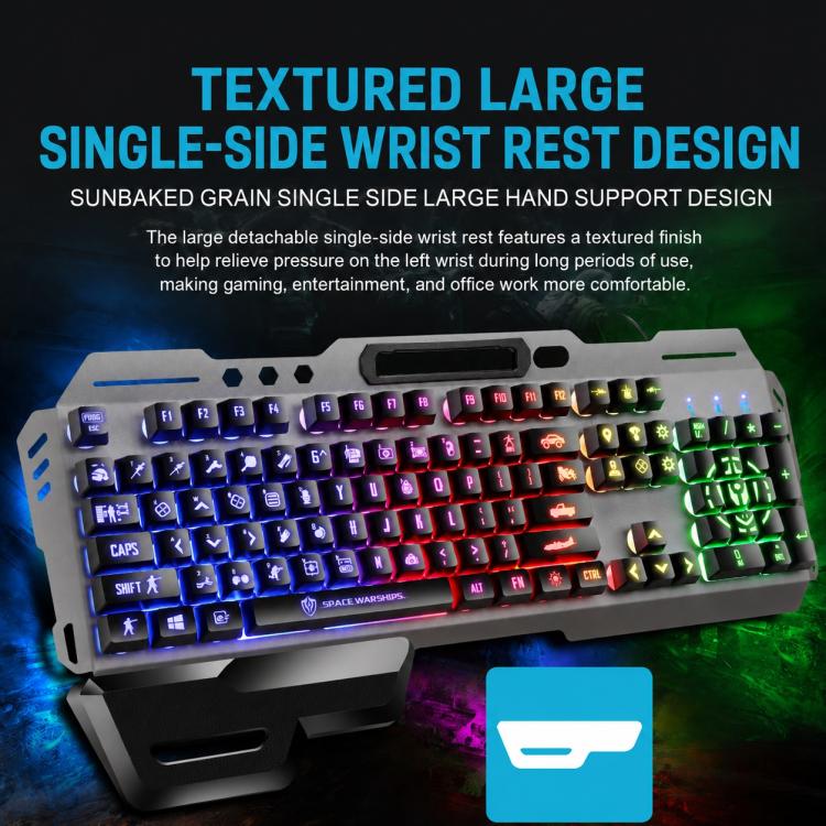 SHIPADOO GK70 Wired RGB Floating Detachable Hand Rest Gap Rainbow Translucent Gaming Keyboard, Gap Rainbow Translucent (Black), Gap Rainbow Translucent  (White)