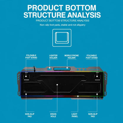 SHIPADOO GK70 Wired RGB Floating Detachable Hand Rest Character Rainbow Translucent Gaming Keyboard, Rainbow Translucent