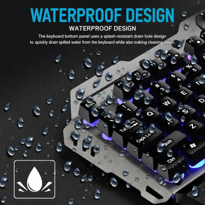 SHIPADOO GK70 Wired RGB Floating Detachable Hand Rest Character Rainbow Translucent Gaming Keyboard, Rainbow Translucent