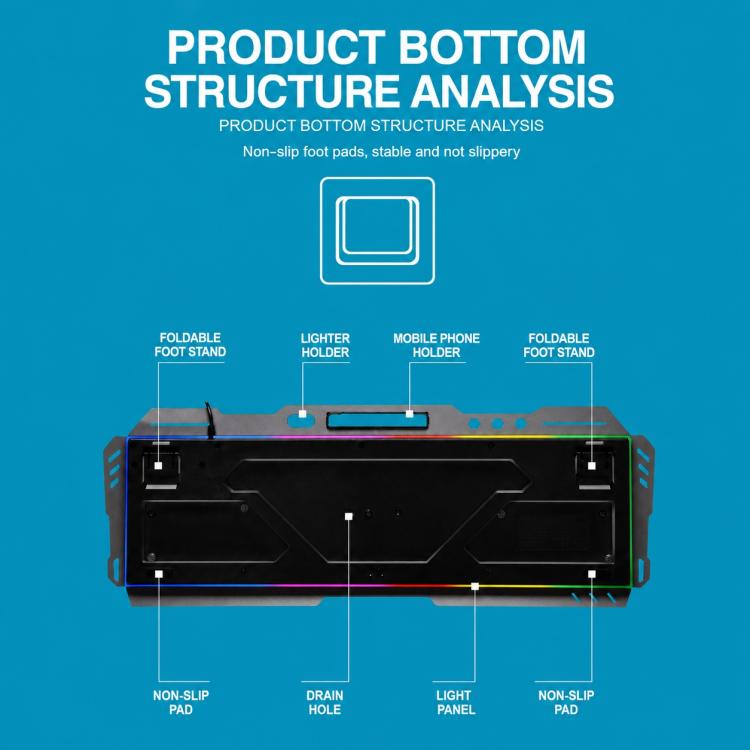 SHIPADOO GK70 Chicken Version Wired RGB Floating Detachable Hand Rest Character Rainbow Translucent Gaming Keyboard, Rainbow Translucent (Chicken Version)