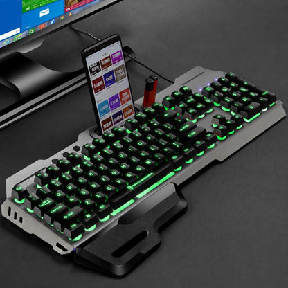 SHIPADOO GK70 Wired RGB Floating Detachable Hand Rest Character Translucent Three-color Switching Gaming Keyboard, Three-color Switching