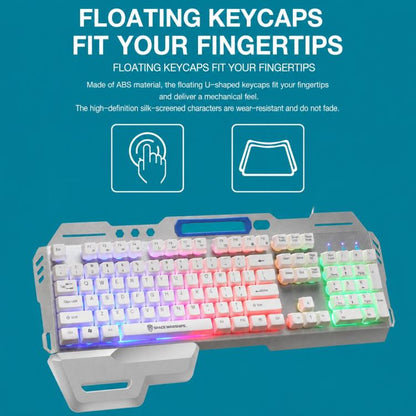 SHIPADOO GK70 Wired RGB Floating Detachable Hand Rest Character Translucent Three-color Switching Gaming Keyboard, Three-color Switching