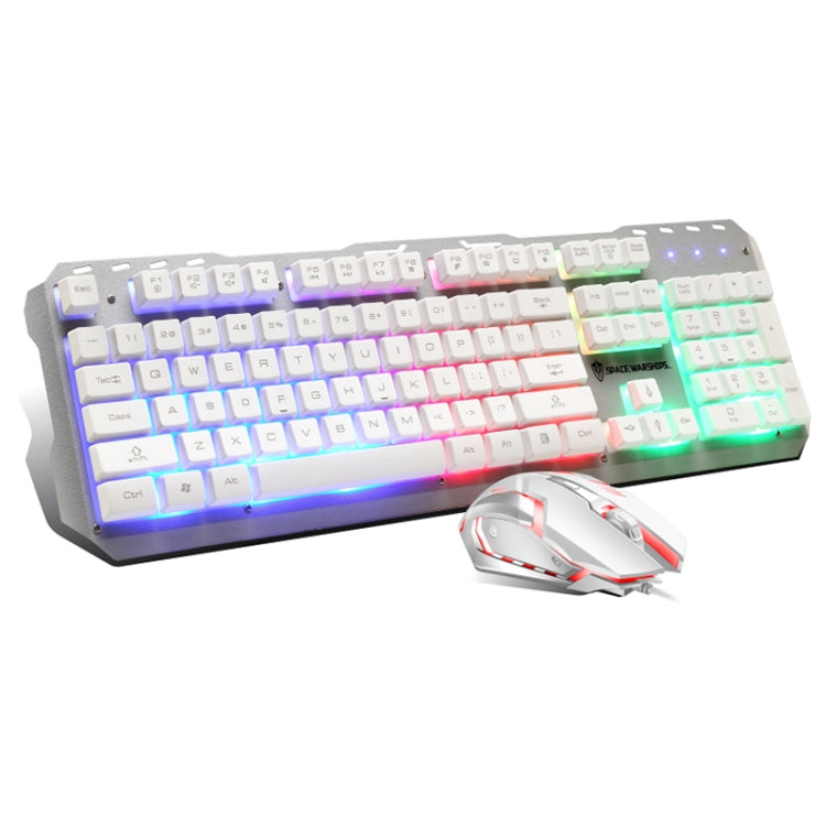 SHIPADOO GT500 1000 DPI 104-key Wired RGB Gaming Color Backlight Metal Feel Suspension Keyboard Mouse Kit for Laptop, PC