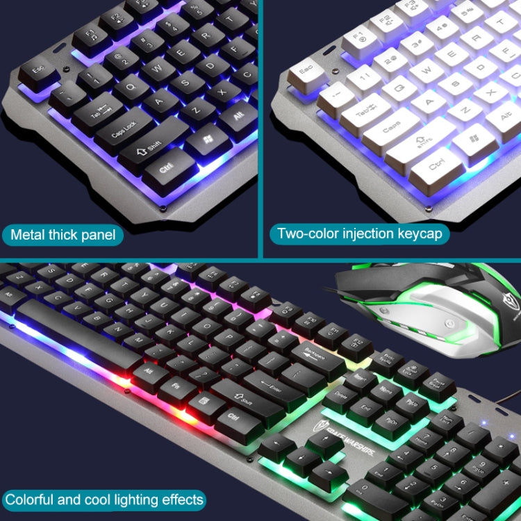 SHIPADOO GT500 1000 DPI 104-key Wired RGB Gaming Color Backlight Metal Feel Suspension Keyboard Mouse Kit for Laptop, PC