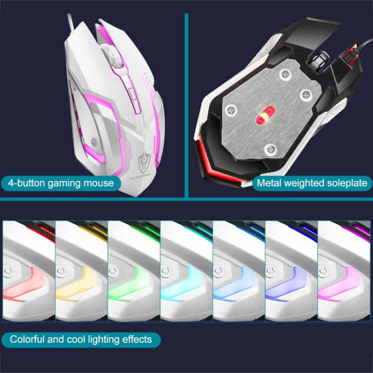 SHIPADOO GT500 1000 DPI 104-key Wired RGB Gaming Color Backlight Metal Feel Suspension Keyboard Mouse Kit for Laptop, PC