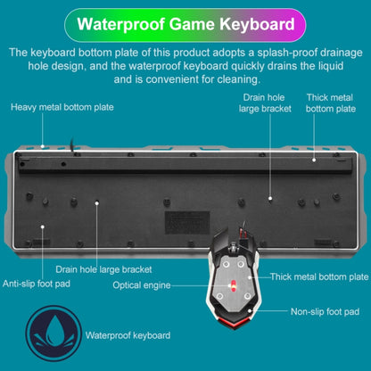 SHIPADOO GT500 1000 DPI 104-key Wired RGB Gaming Color Backlight Metal Feel Suspension Keyboard Mouse Kit for Laptop, PC