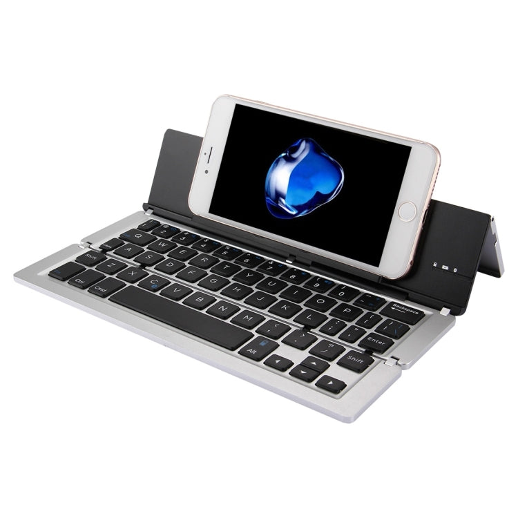 F18 Ultra-slim Rechargeable Foldable 58 Keys Bluetooth Wireless Keyboard with Holder