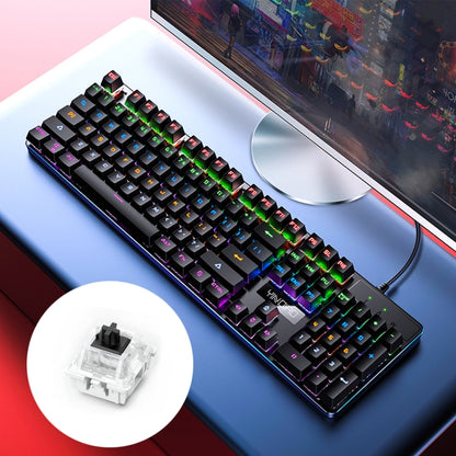 YINDIAO ZK-3 USB Mechanical Gaming Wired Keyboard, Black Shaft, Black Shaft