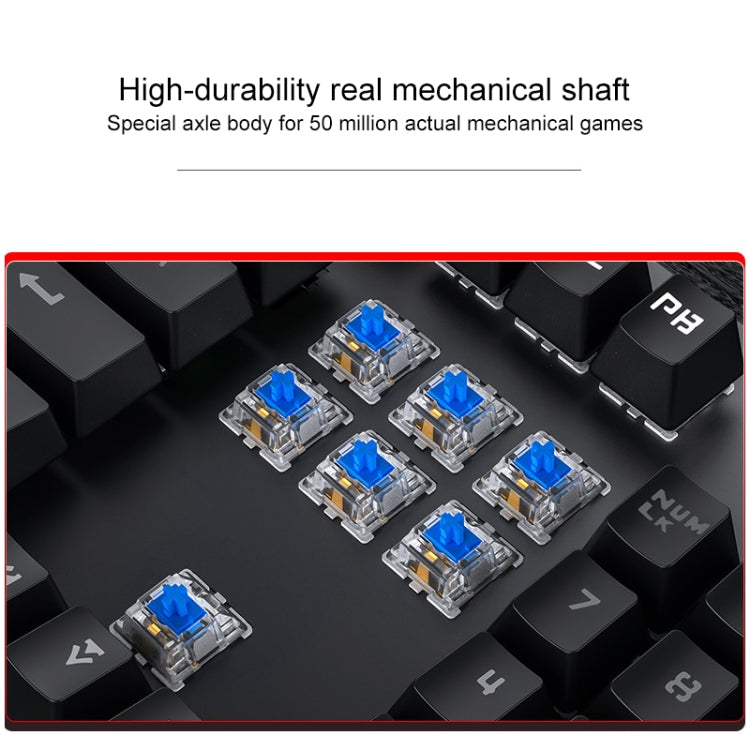 YINDIAO ZK-3 USB Mechanical Gaming Wired Keyboard, Black Shaft, Black Shaft