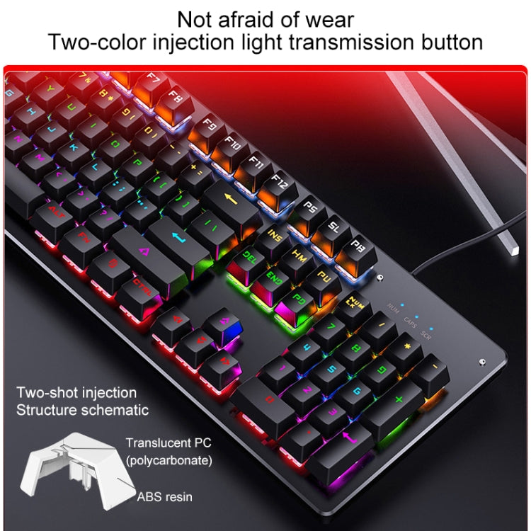 YINDIAO ZK-3 USB Mechanical Gaming Wired Keyboard, Black Shaft, Black Shaft
