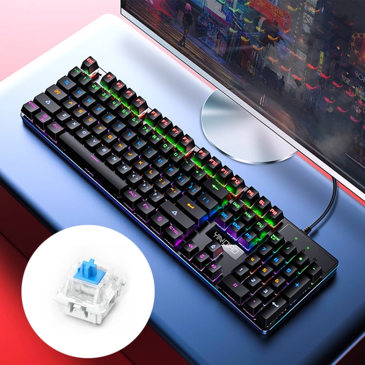 YINDIAO ZK-3 USB Mechanical Gaming Wired Keyboard, Blue Shaft, Blue Shaft