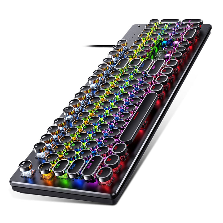 YINDIAO Electroplating Punk Mixed Light USB Mechanical Gaming Wired Keyboard, Blue Shaft, Electroplating Punk,Blue Shaft (Black), Electroplating Punk,Blue Shaft (White)