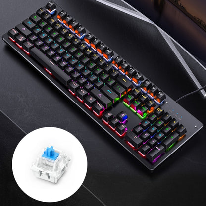 YINDIAO Classic Square Keys Mixed Light USB Mechanical Gaming Wired Keyboard, Blue Shaft, Square Keys,Blue Shaft (Black), Square Keys,Blue Shaft (White)