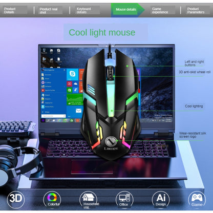 TX300 Mechanical Feel Backlight Punk Wired Keyboard Mouse Set