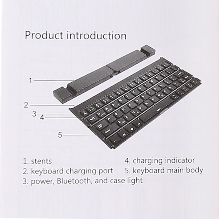 GK808 Ultra-thin Foldable Bluetooth V3.0 Keyboard, Built-in Holder, Support Android / iOS / Windows System, GK808 (Black), GK808 (Rose Gold)