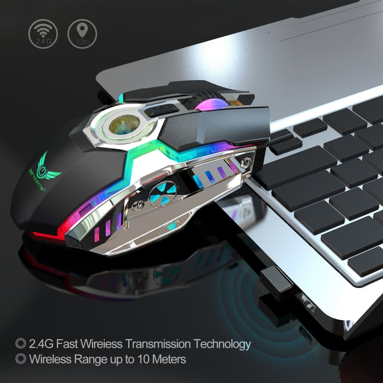 ZERODATE T30 2.4GHz 2400DPI Three-speed Adjustable RGB Backlight Wireless Optical Mouse, T30 White