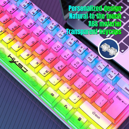 HXSJ V700T 61-key Wired Membrane RGB Backlit Mechanical Keyboard, V700T