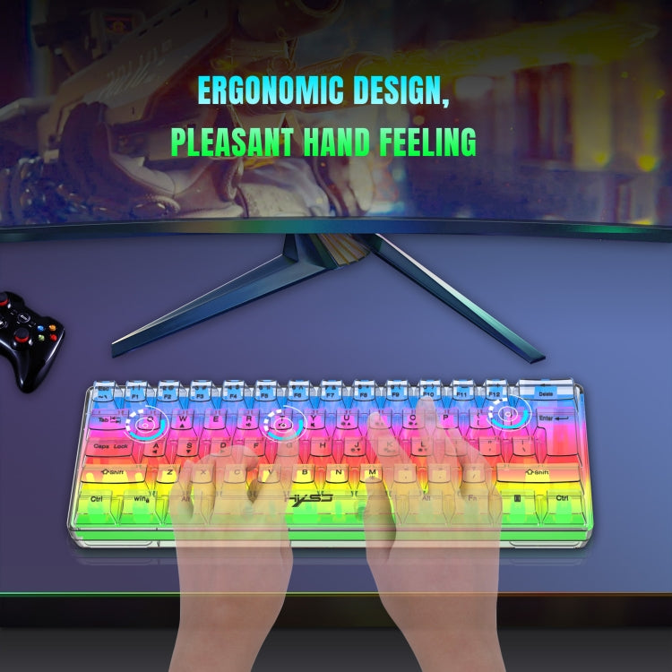 HXSJ V700T 61-key Wired Membrane RGB Backlit Mechanical Keyboard, V700T