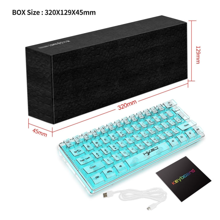 HXSJ V700T 61-key Wired Membrane RGB Backlit Mechanical Keyboard, V700T