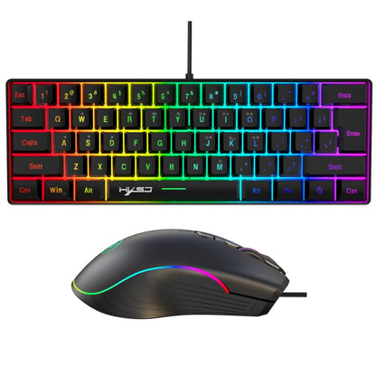 HXSJ V700B+A867 Wired RGB Backlit Keyboard and Mouse Set, V700B+A867