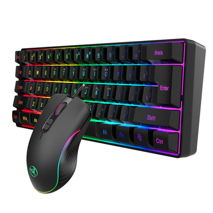 HXSJ V700B+A867 Wired RGB Backlit Keyboard and Mouse Set, V700B+A867