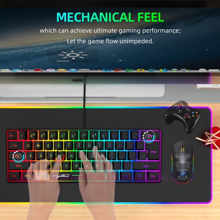 HXSJ V700B+A867 Wired RGB Backlit Keyboard and Mouse Set, V700B+A867