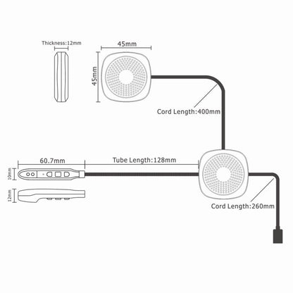 T2 Bluetooth V5.0 Helmet Headset 5V for Motorcycle Driving with Anti-interference Microphone