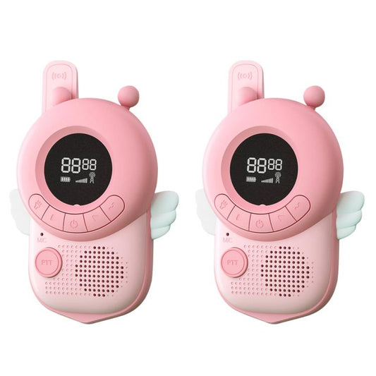adj-847 Cartoon Bee-shaped Children Walkie-talkie Wireless 3km Call Outdoor Parent-child Interactive Toy with Flashlight & Anti-lost Lanyard