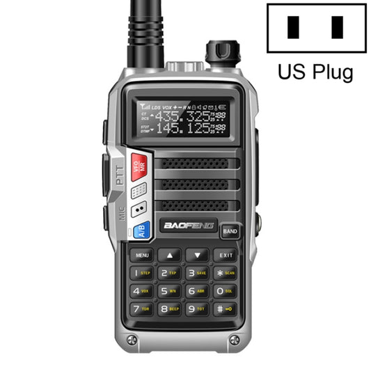 Baofeng BF-UV5R Plus S9 FM Interphone Handheld Walkie Talkie, US Plug, Silver, US Plug, Black, US Plug, Red, US Plug