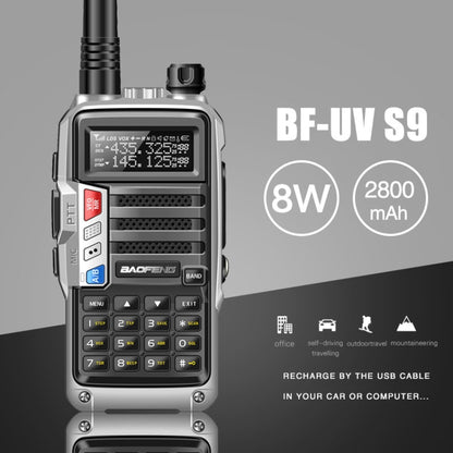 Baofeng BF-UV5R Plus S9 FM Interphone Handheld Walkie Talkie, US Plug, Silver, US Plug, Black, US Plug, Red, US Plug