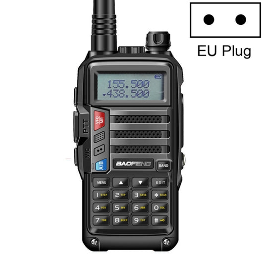 Baofeng BF-UV5R Plus S9 FM Interphone Handheld Walkie Talkie, EU Plug, Black, EU Plug
