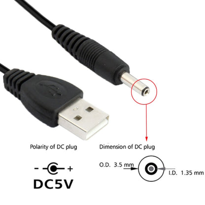 USB Male to DC 3.5 x 1.35mm Power Cable, Length: 1.2m, Length: 1.2m