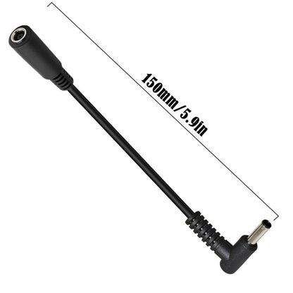 4.5 x 3.0mm Elbow Male to Female Adapter 15cm DC Power Extension Cable for HP, 4.5 x 3.0mm