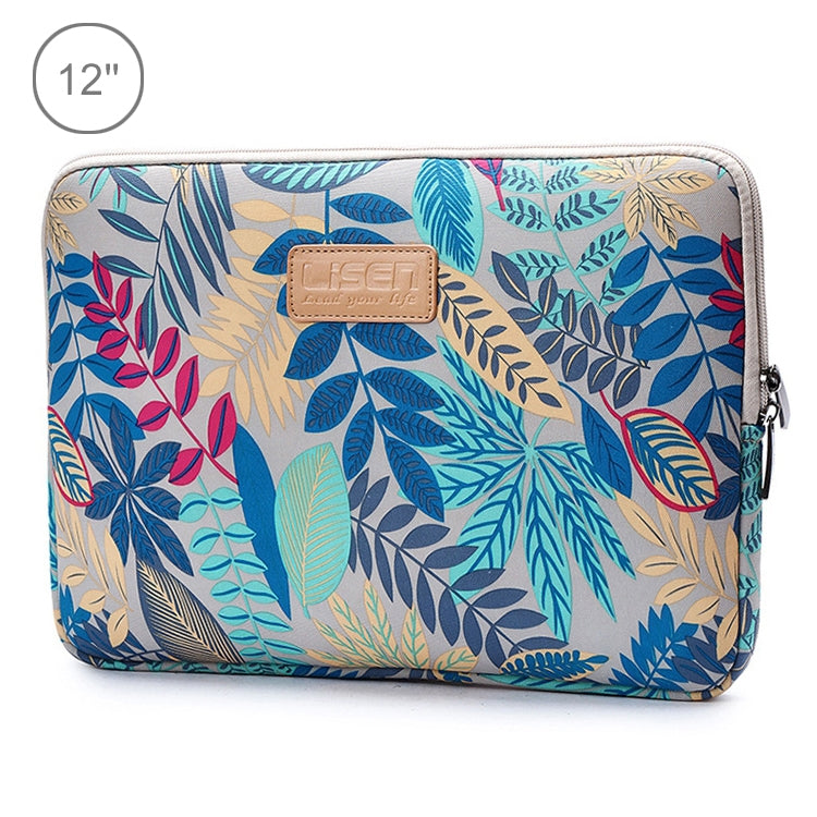 Lisen 12 inch Sleeve Case Colorful Leaves Zipper Briefcase Carrying Bag for iPad, Macbook, Samsung, Lenovo, Sony, DELL Alienware, CHUWI, ASUS, HP, 12 inch and Below Laptops / Tablets, 12 inch