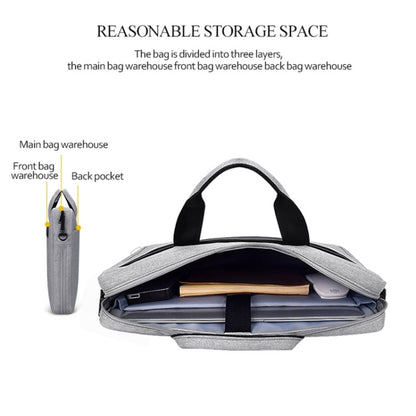 DJ06 Oxford Cloth Waterproof Wear-resistant Portable Expandable Laptop Bag for 14.1 inch Laptops, with Detachable Shoulder Strap, 14.1 inch
