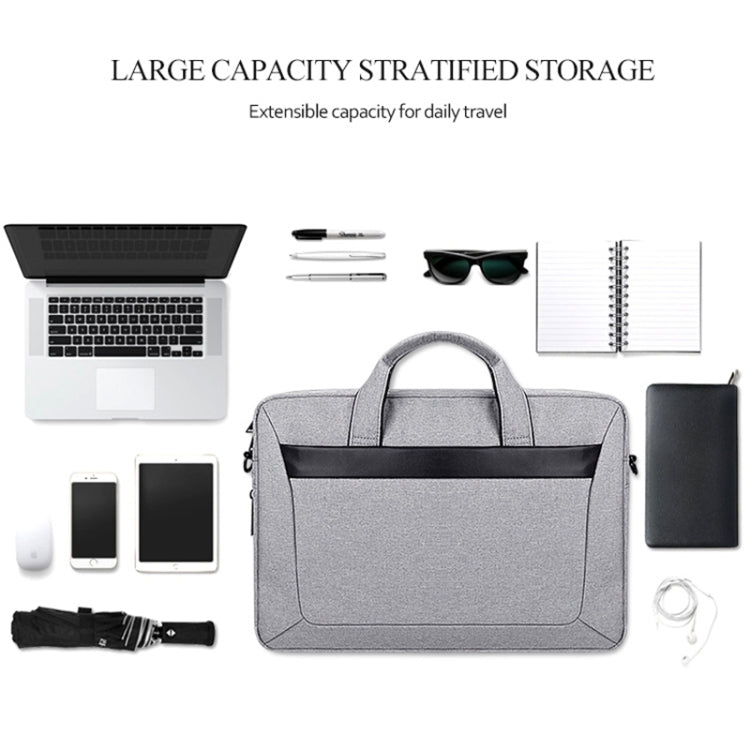 DJ06 Oxford Cloth Waterproof Wear-resistant Portable Expandable Laptop Bag for 14.1 inch Laptops, with Detachable Shoulder Strap, 14.1 inch