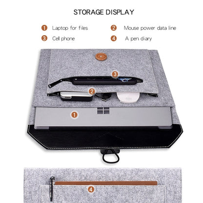 ND06 Multi-purpose Felt Button Laptop Inner Bag for 15.4 inch Laptop, 15.4 inch