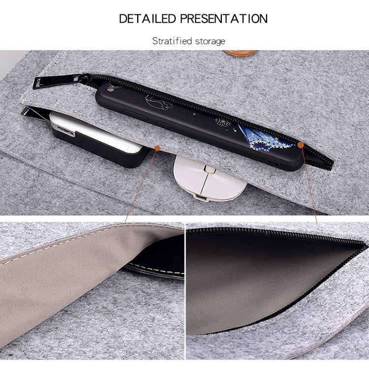 ND06 Multi-purpose Felt Button Laptop Inner Bag for 15.4 inch Laptop, 15.4 inch
