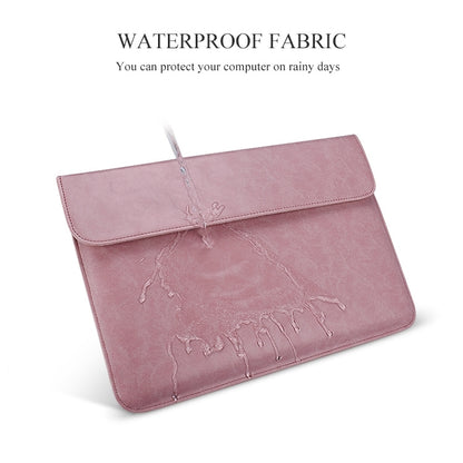 PU01S PU Leather Horizontal Invisible Magnetic Buckle Laptop Inner Bag for 13.3 inch laptops, with Small Bag, 13.3 inch with Small Bag