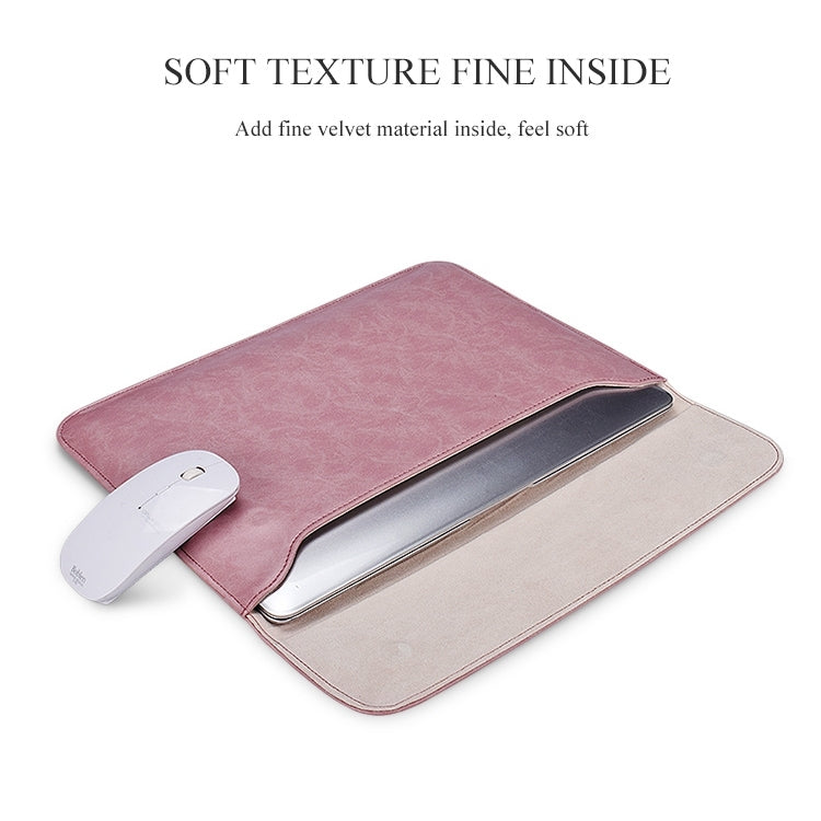 PU01S PU Leather Horizontal Invisible Magnetic Buckle Laptop Inner Bag for 13.3 inch laptops, with Small Bag, 13.3 inch with Small Bag