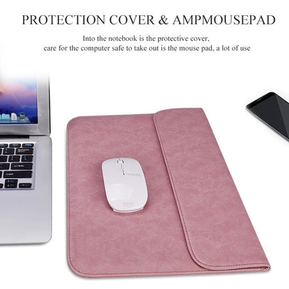 PU01S PU Leather Horizontal Invisible Magnetic Buckle Laptop Inner Bag for 13.3 inch laptops, with Small Bag, 13.3 inch with Small Bag
