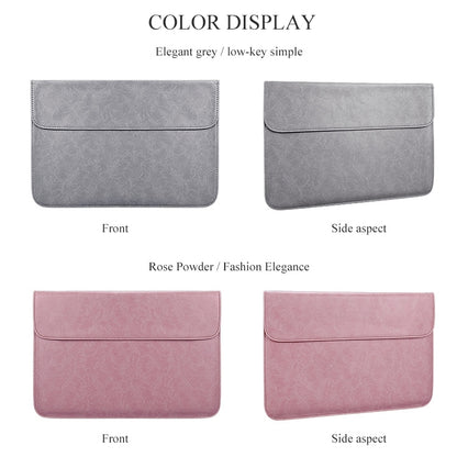 PU01S PU Leather Horizontal Invisible Magnetic Buckle Laptop Inner Bag for 14.1 inch laptops, with Small Bag, 14.1 inch with Small Bag