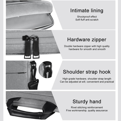14.1 inch Breathable Wear-resistant Fashion Business Shoulder Handheld Zipper Laptop Bag with Shoulder Strap, 14.1 inch