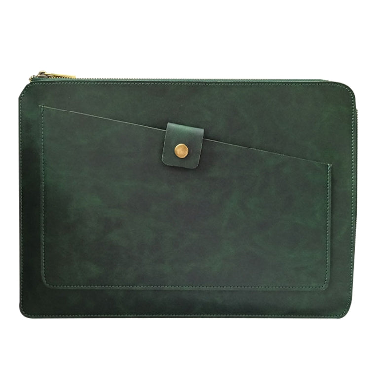 Universal Genuine Leather Business Zipper Laptop Tablet Bag For 15 inch and Below, 15 inch