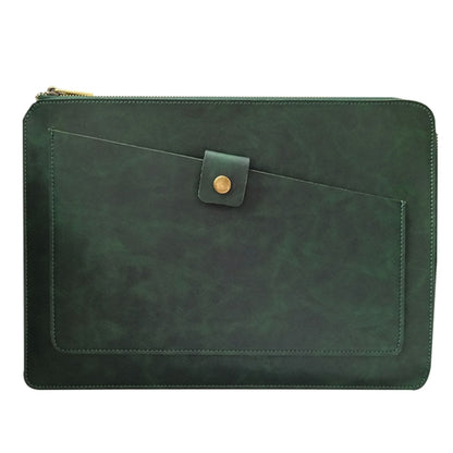 Universal Genuine Leather Business Zipper Laptop Tablet Bag For 15 inch and Below, 15 inch