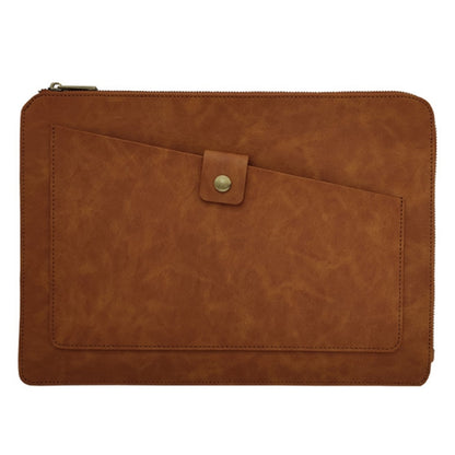 Universal Genuine Leather Business Zipper Laptop Tablet Bag For 15 inch and Below, 15 inch