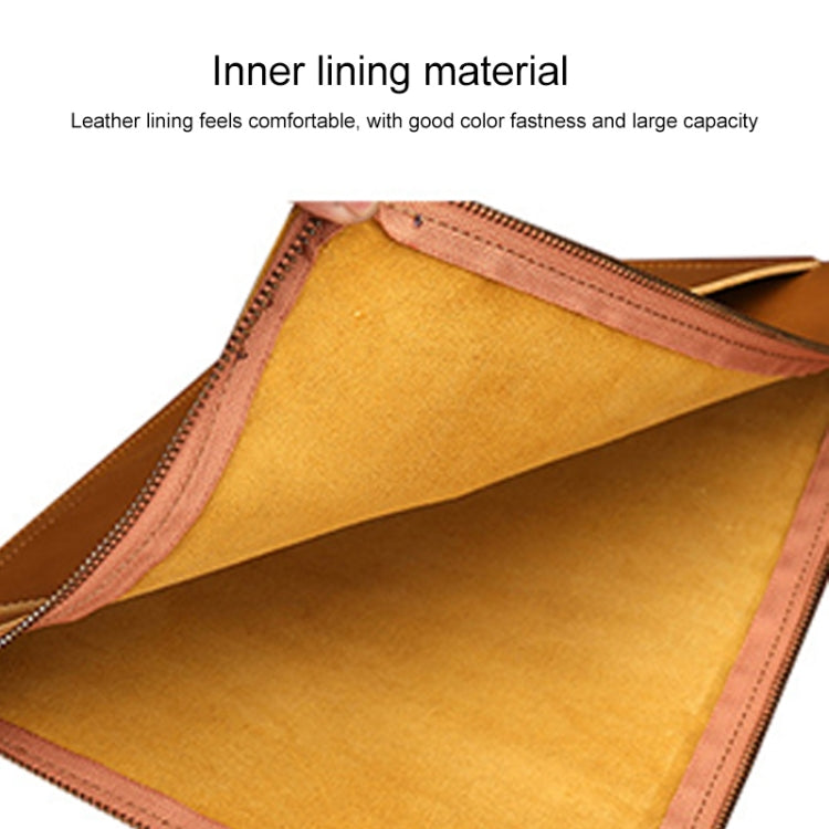 Universal Genuine Leather Business Zipper Laptop Tablet Bag For 15 inch and Below, 15 inch